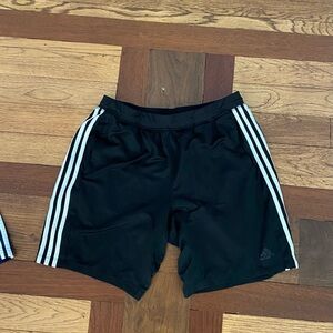Adidas Black Shorts with White Accents